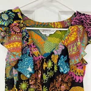 Trina‎ Turk Women’s Silk Colorful Patterned Top